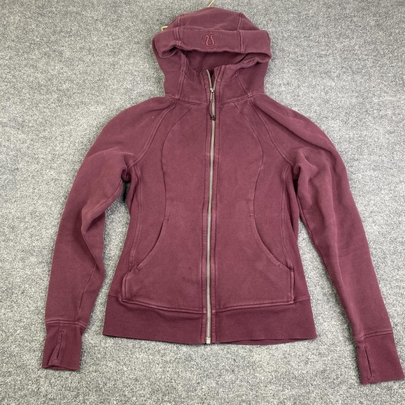 lululemon athletica Tops - Lululemon Scuba Hoodie Womens 6 Purple Full Zip Sweatshirt Thumbholes Fleece